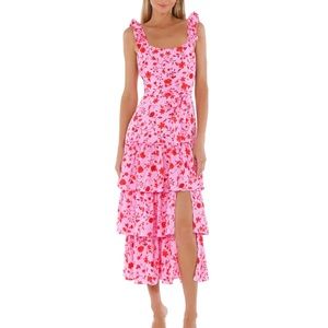 Likely Charlotte floral tiered midi dress